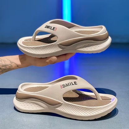 Herringbone Slippers for Outdoor Wear, Fashionable Casual Thick-Soled Beach Sandals