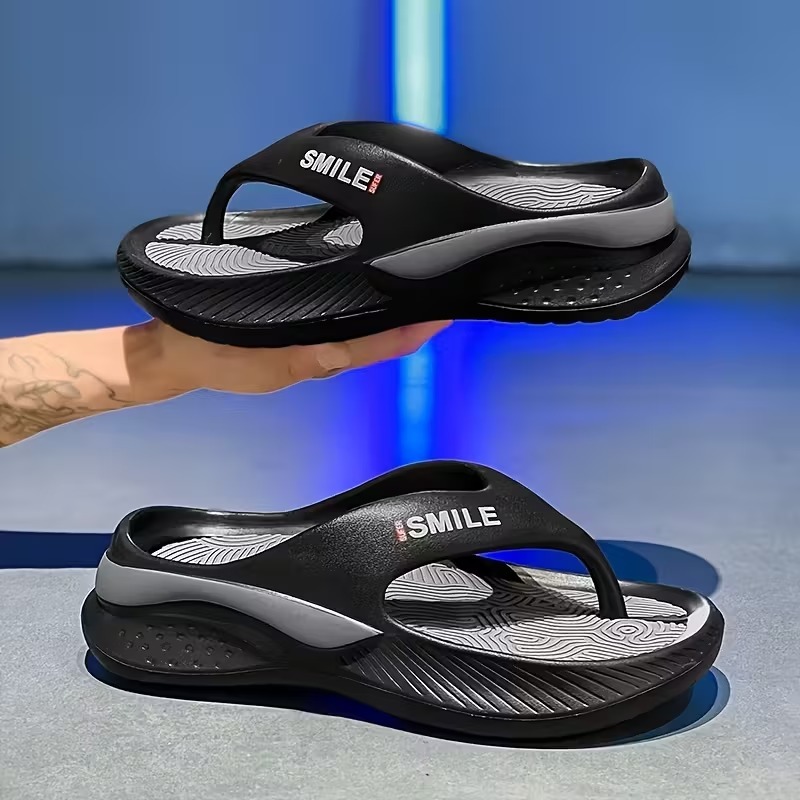 Herringbone Slippers for Outdoor Wear, Fashionable Casual Thick-Soled Beach Sandals