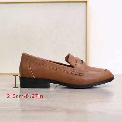 Women's Slip-On Penny Loafers with Round Toe