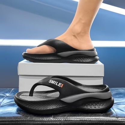 Herringbone Slippers for Outdoor Wear, Fashionable Casual Thick-Soled Beach Sandals