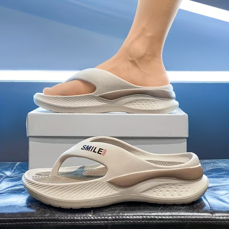 Herringbone Slippers for Outdoor Wear, Fashionable Casual Thick-Soled Beach Sandals