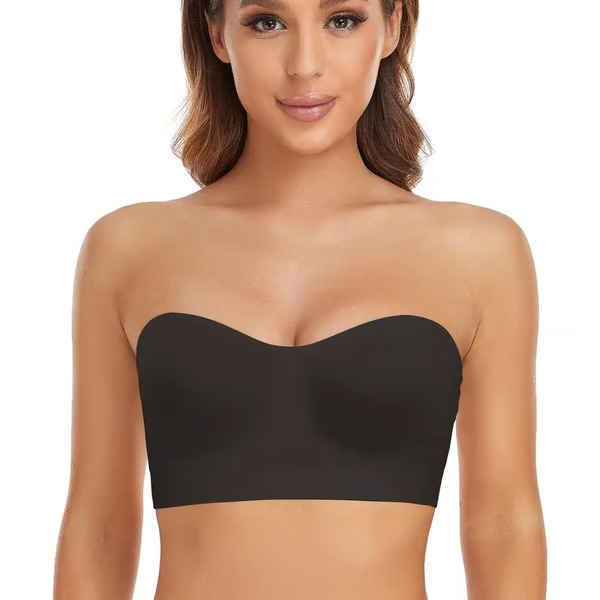 ( BUY ONE GET ONR FREE ) Strapless Bras for Women, Non-Slip Silicone Padded Bandeau Bra