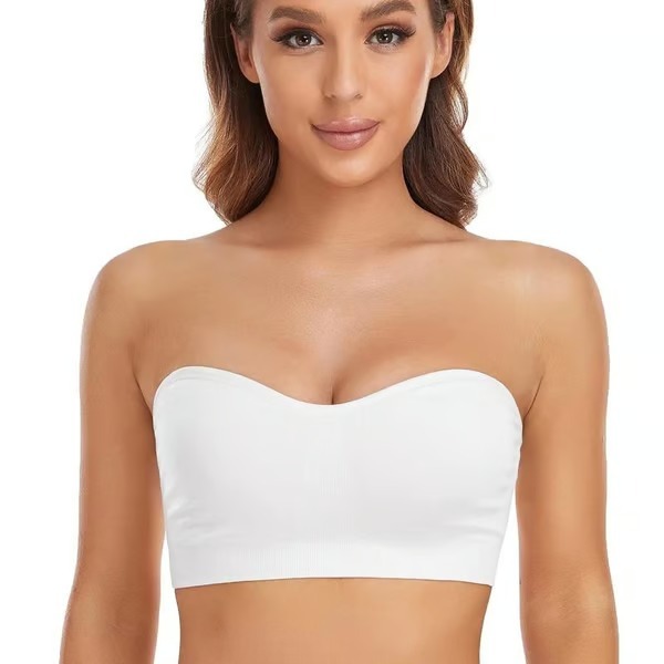 ( BUY ONE) Strapless Bras for Women, Non-Slip Silicone Padded Bandeau 