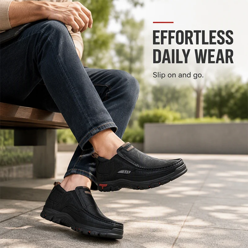 Step In & Go | Men's Comfortable Slip-On Leather Shoes⚡Free shipping