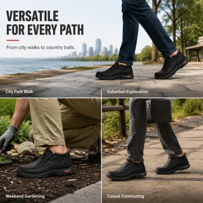 Step In & Go | Men's Comfortable Slip-On Leather Shoes⚡Free shipping