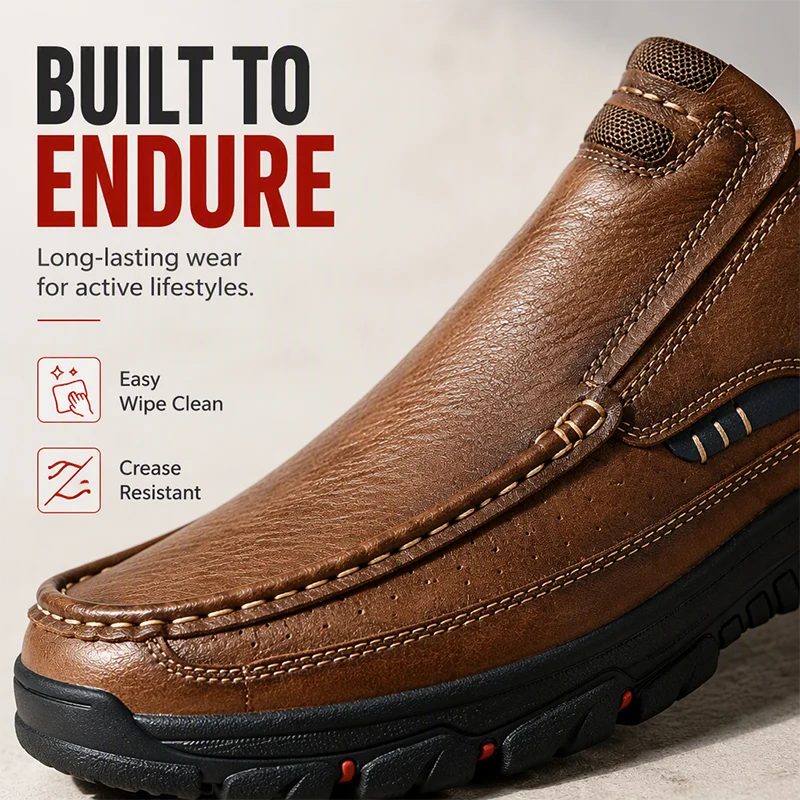 Step In & Go | Men's Comfortable Slip-On Leather Shoes⚡Free shipping