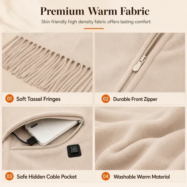 Perfect Festive Gifts❄️ Stay Warm All Winter — Portable Electric Heated Blanket Shawl