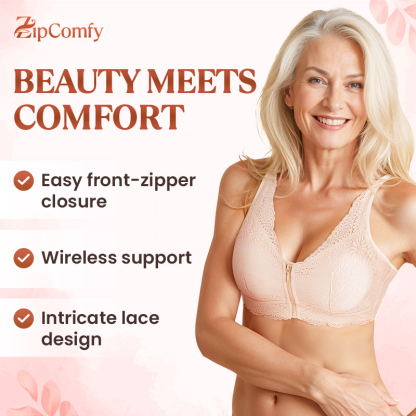 BUY ONE GET ONE FREE 🔥 ZipComfy - Comfy & Feminine Front Zipper Bra