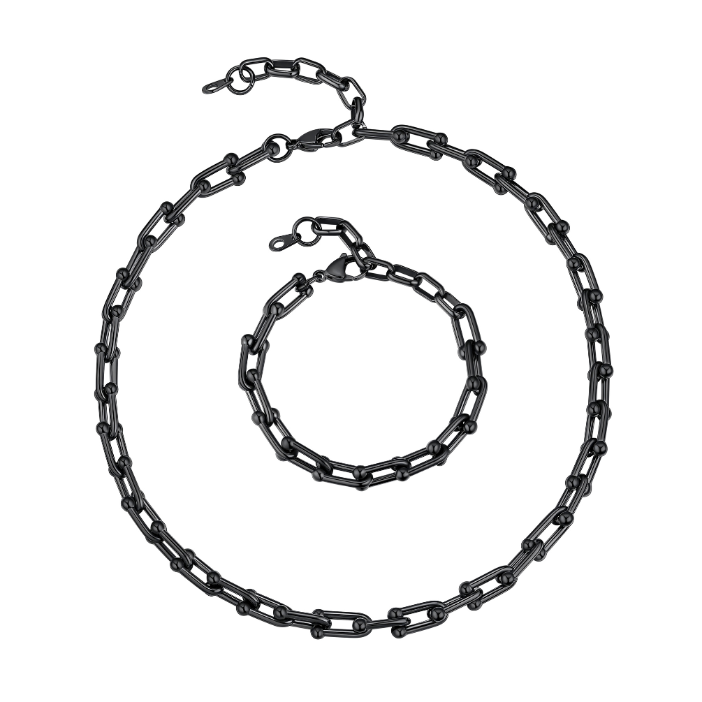 6mm Paperclip Chain Necklace & Bracelet Set