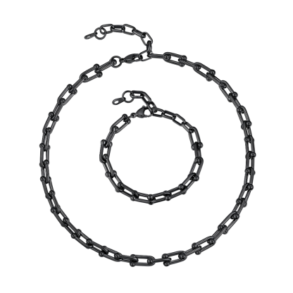 6mm Paperclip Chain Necklace & Bracelet Set