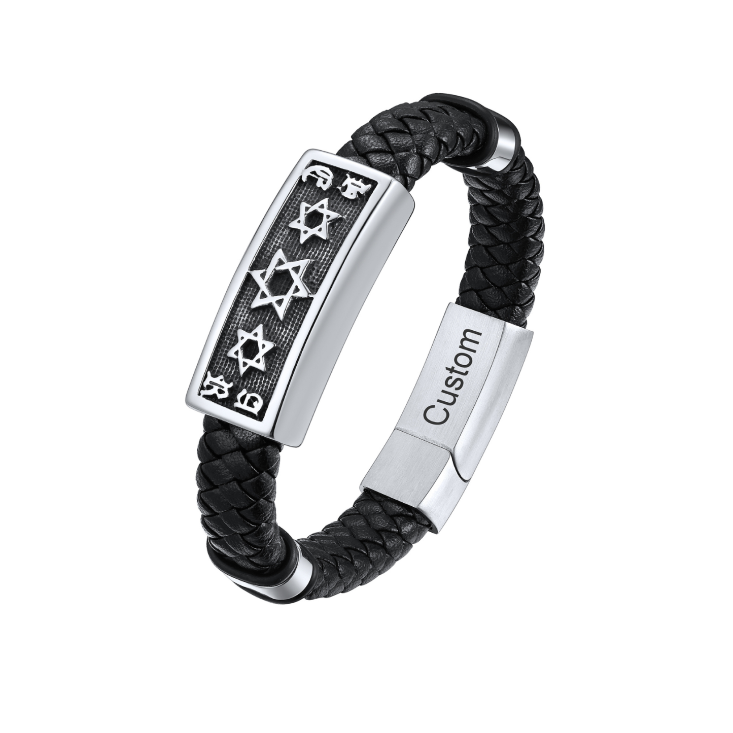 Star of David Cuff Bracelet Leather