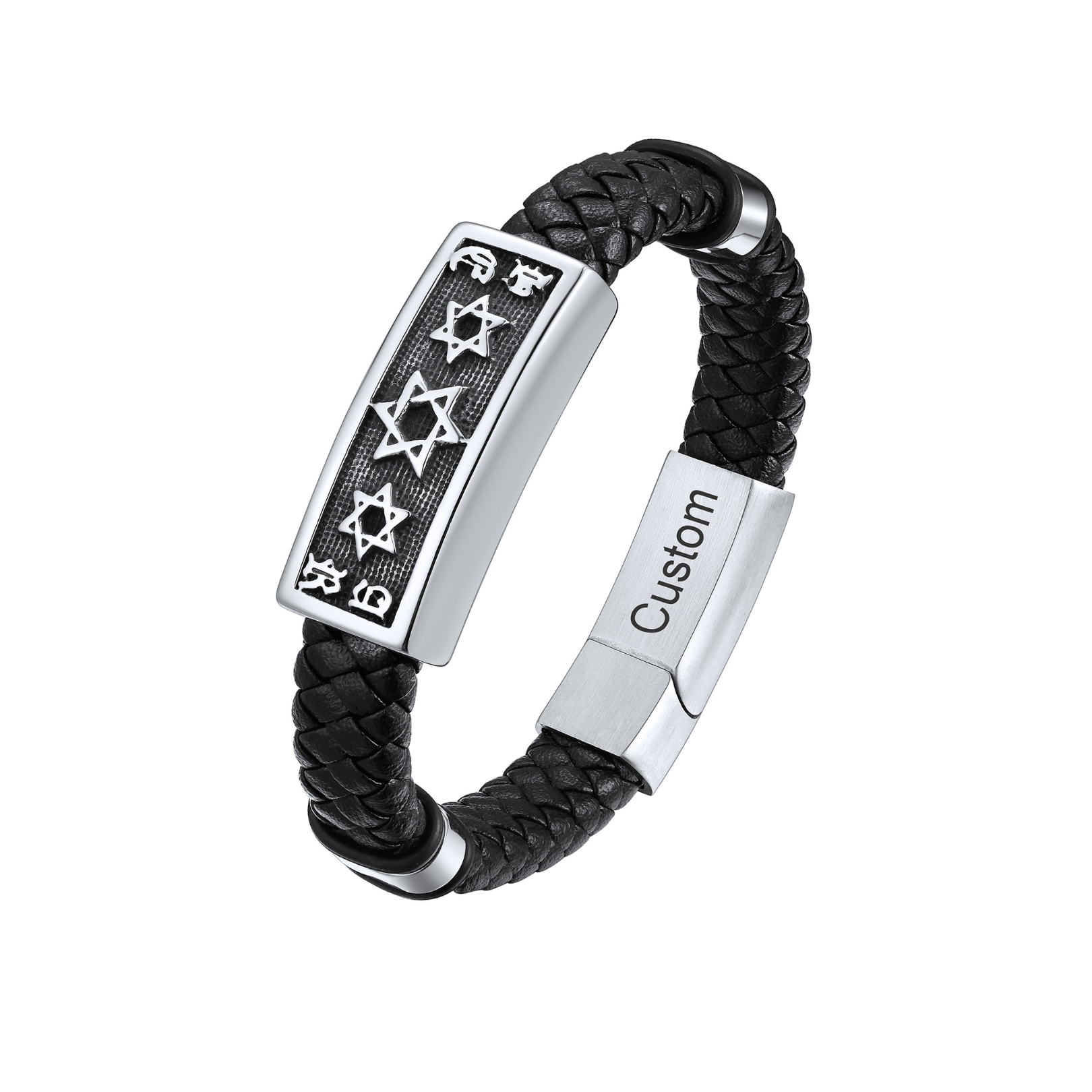 Star of David Cuff Bracelet Leather