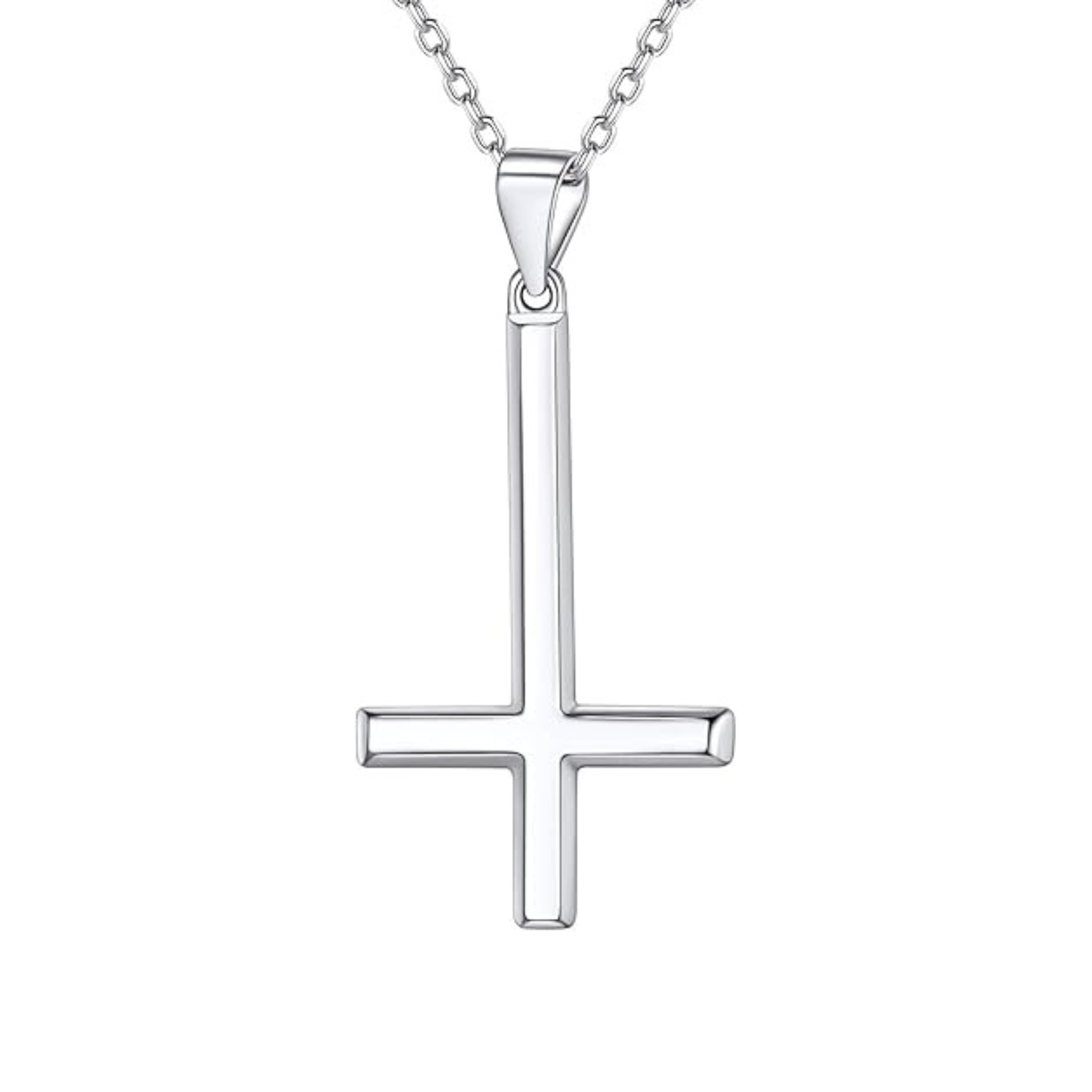 Black Inverted Cross Necklace