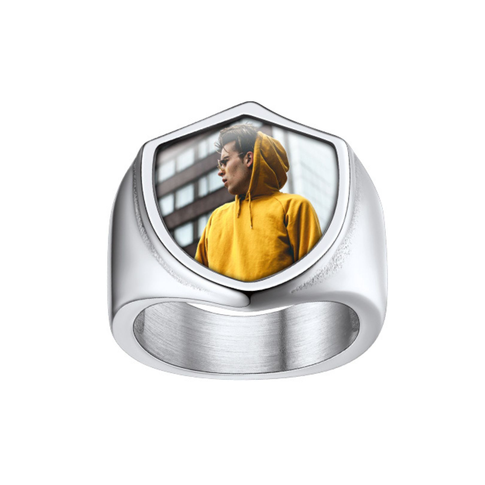 Personalized Engraved Photo Ring for Men Women