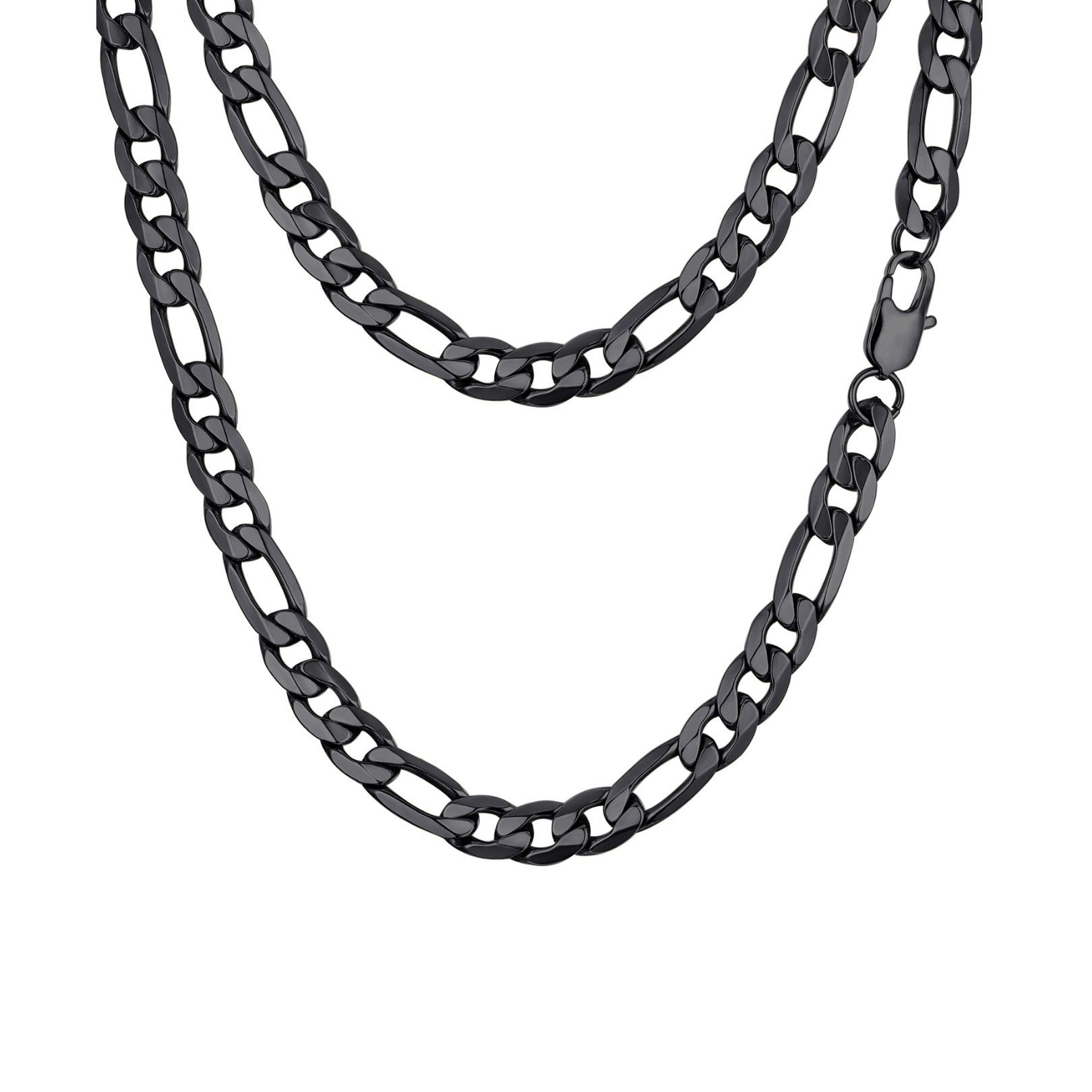 Mens Stainless Steel Figaro Necklace