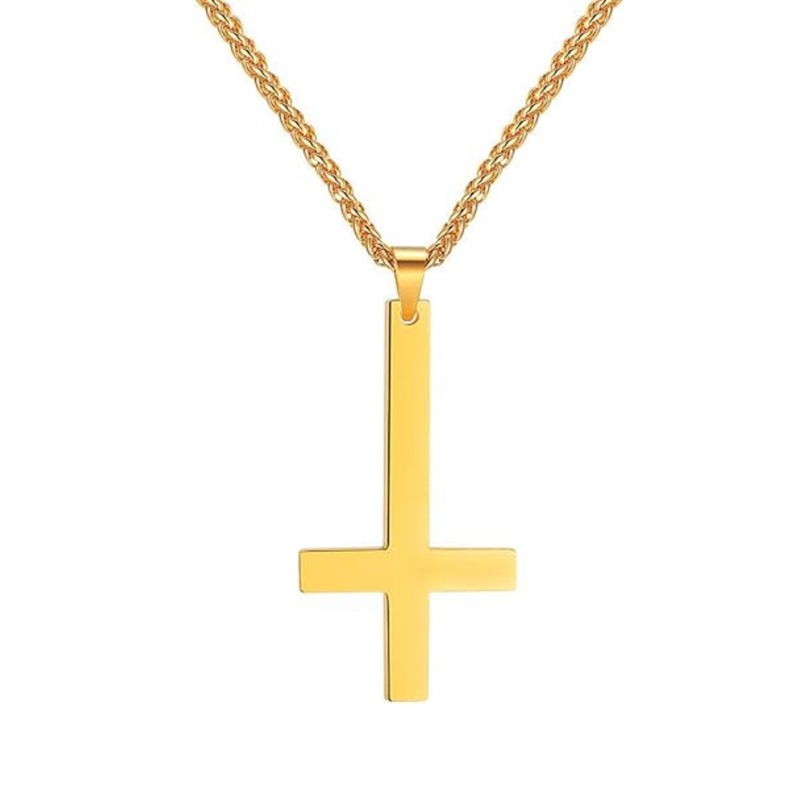 Black Inverted Cross Necklace