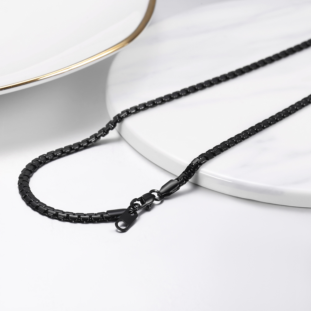 20" Black Stainless Chain Necklace
