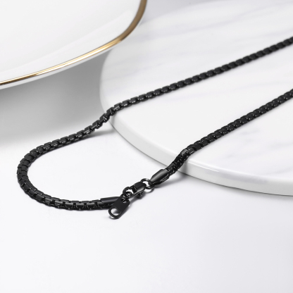 20" Black Stainless Chain Necklace