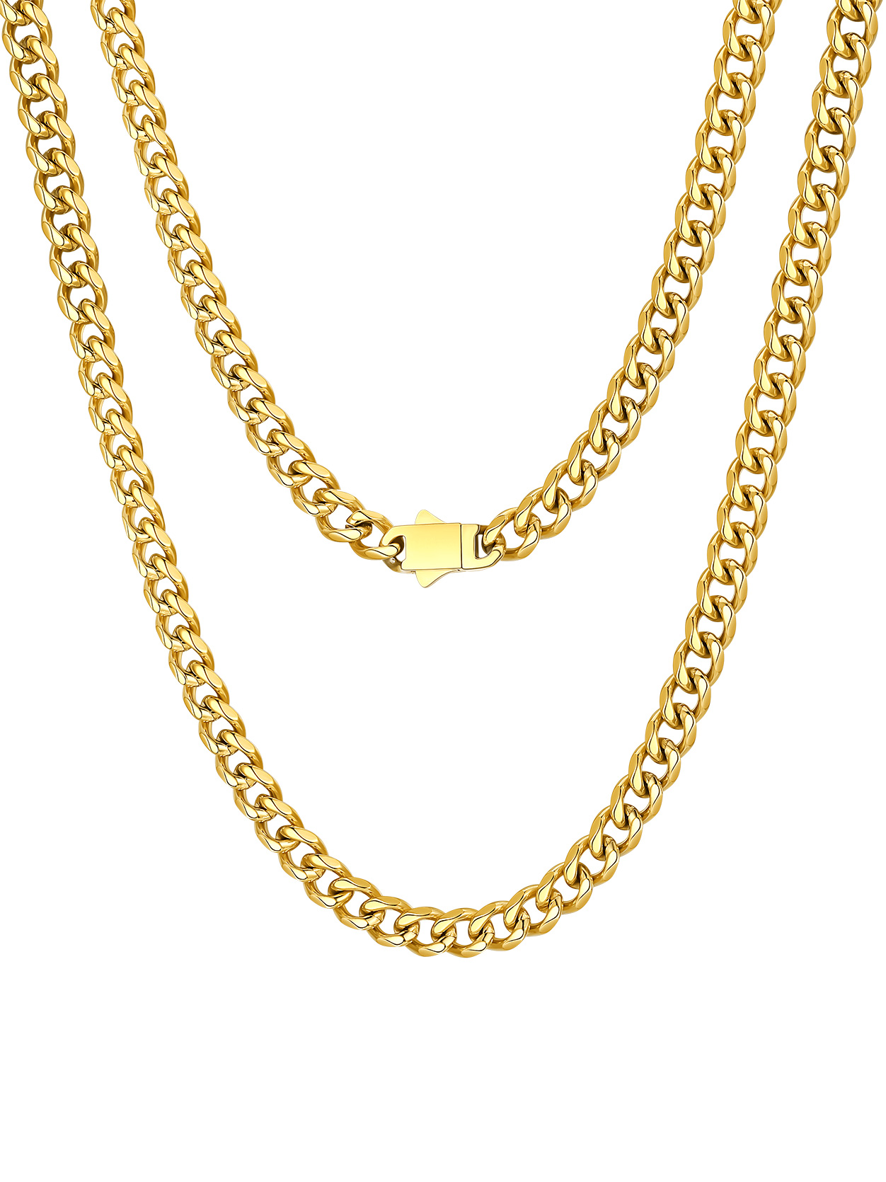 6MM/9MM/12MM Stainless Steel Polished Cuban Link Chain Necklace For Men