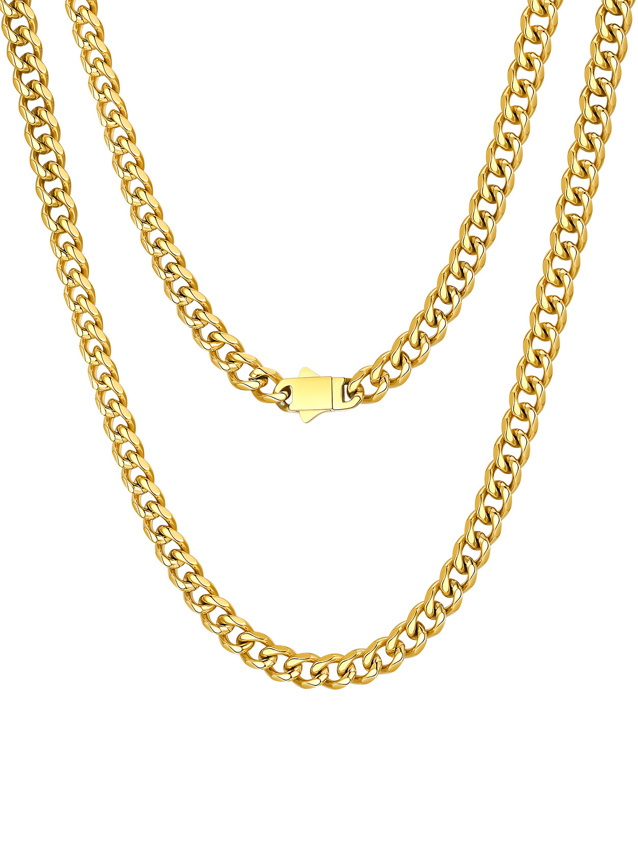 6MM/9MM/12MM Stainless Steel Polished Cuban Link Chain Necklace For Men