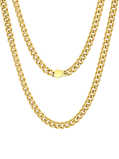 6MM/9MM/12MM Stainless Steel Polished Cuban Link Chain Necklace For Men