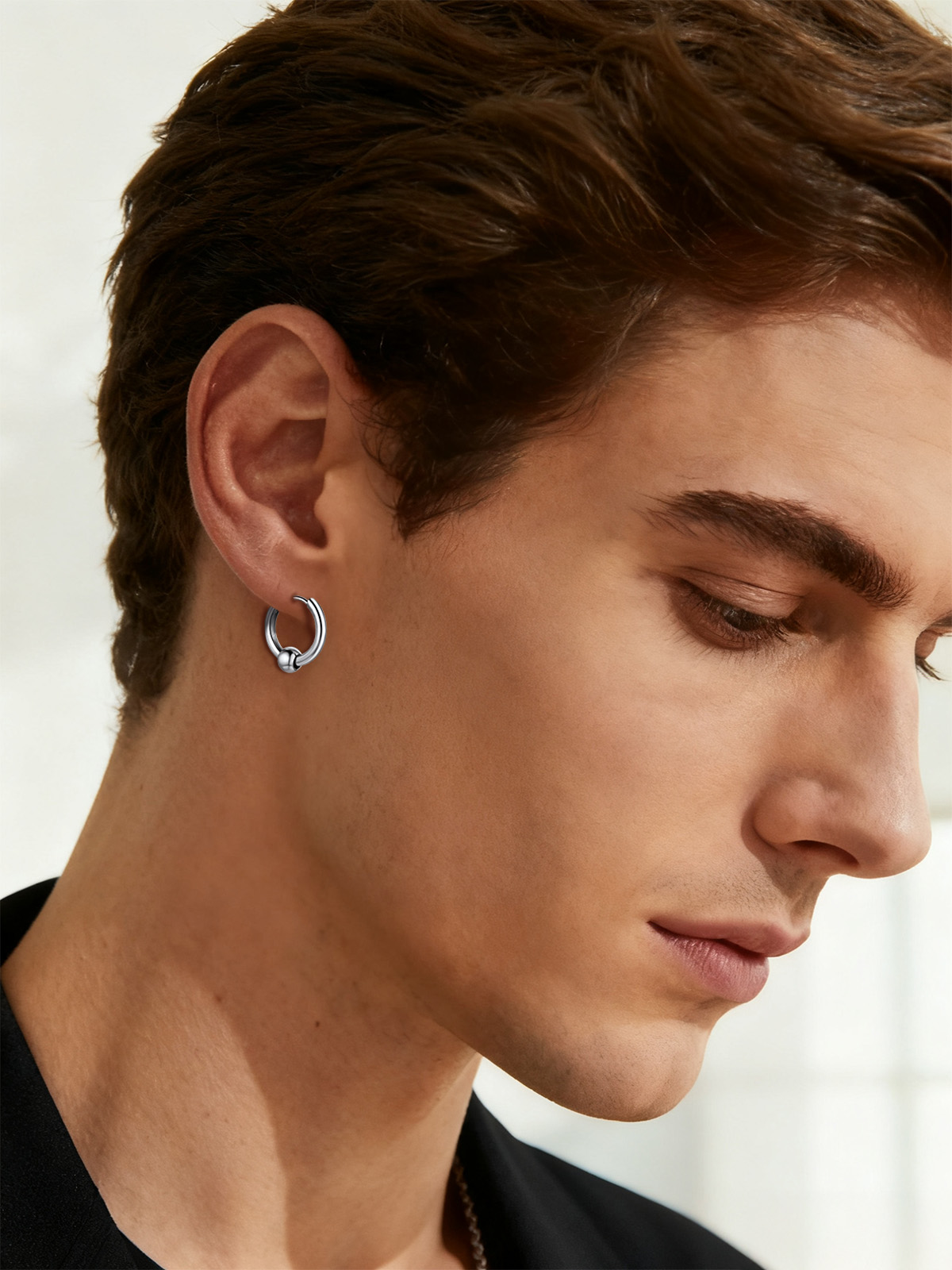 chainshouse Huggie Hoop Earrings Set For Men 3 Pairs chainshouse