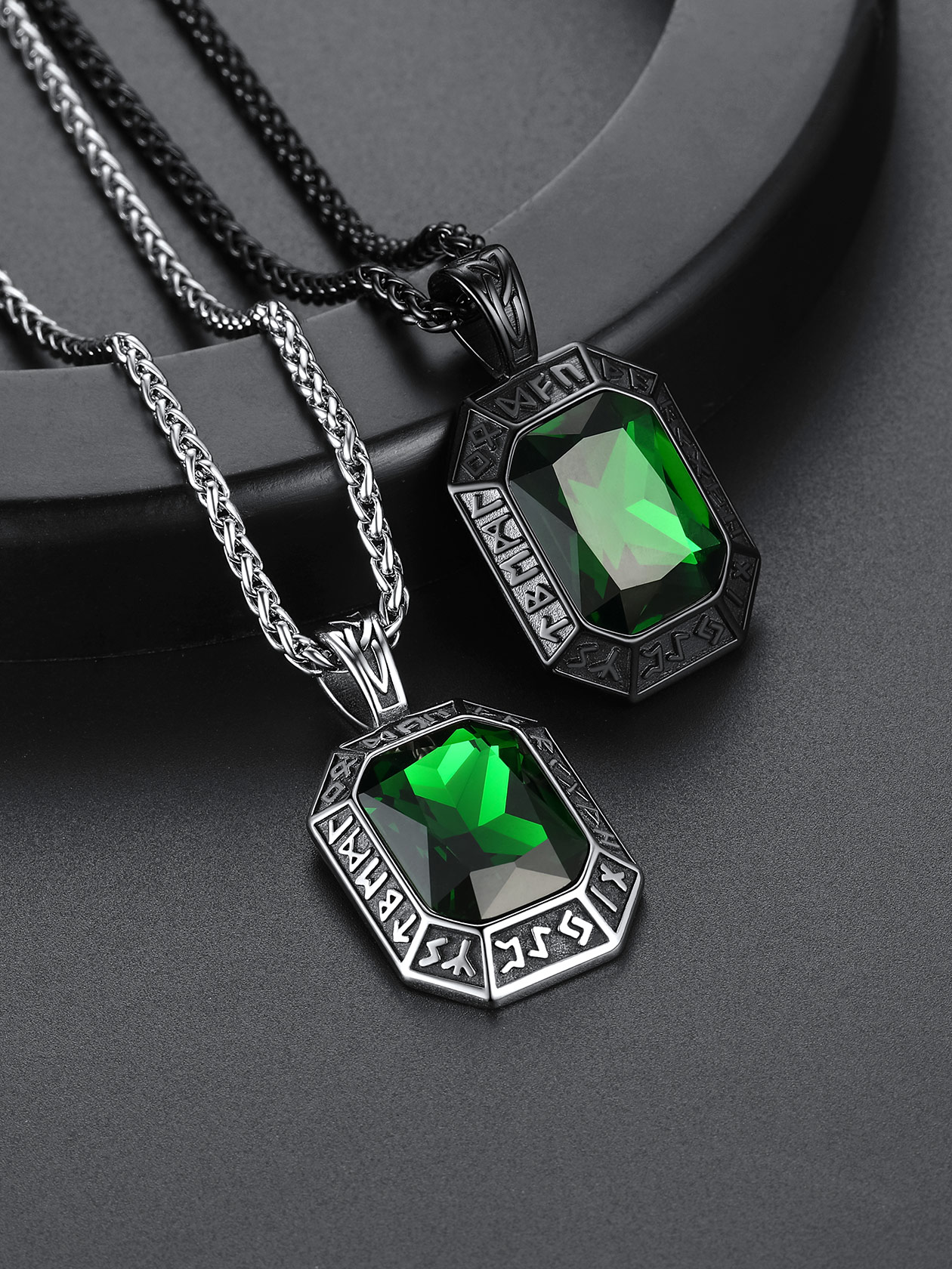 chainshouse Runes Stone Gemstone For Unisex Pendant Necklace chainshouse
