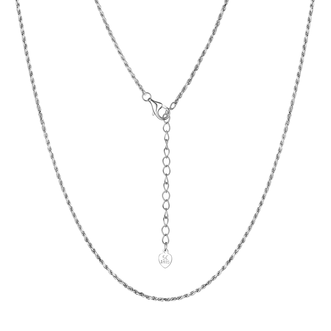 1.3mm Dainty 925 Sterling Silver Twisted Chain Necklace