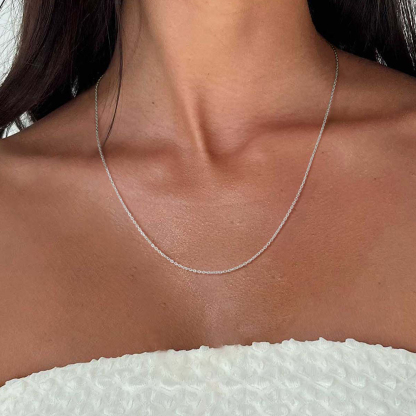 1.4mm Dainty Stainless Steel Rolo Chain Necklace for Women in Stainless Steel - Women Holiday's Gift