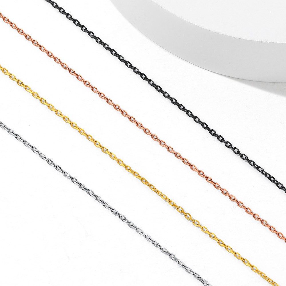 1.4mm Dainty Stainless Steel Rolo Chain Necklace in Different Colors