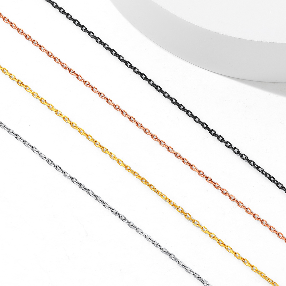 1.4mm Dainty Stainless Steel Rolo Chain Necklace in Different Colors