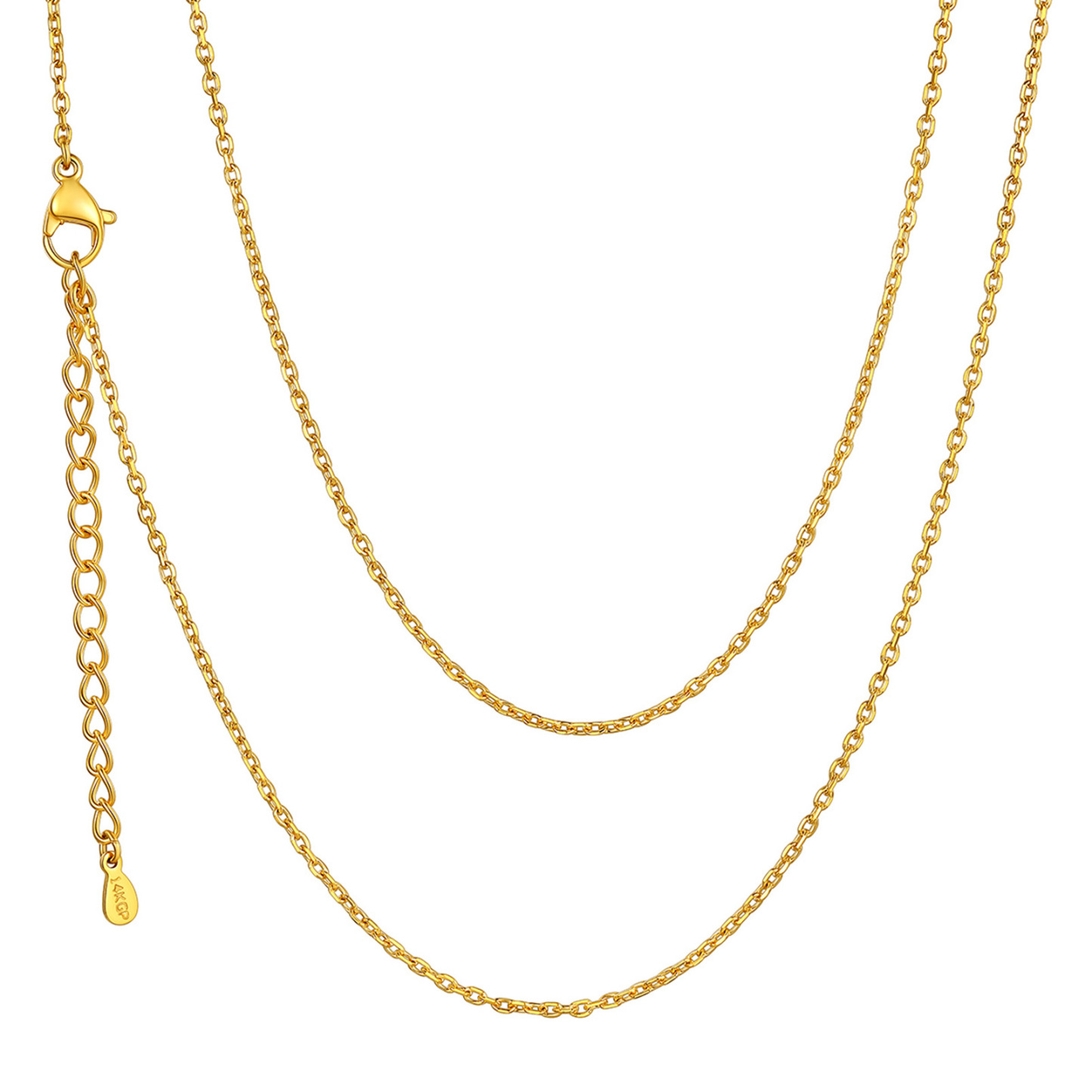 1.4mm Dainty Stainless Steel Rolo Chain Necklace in Gold Plated