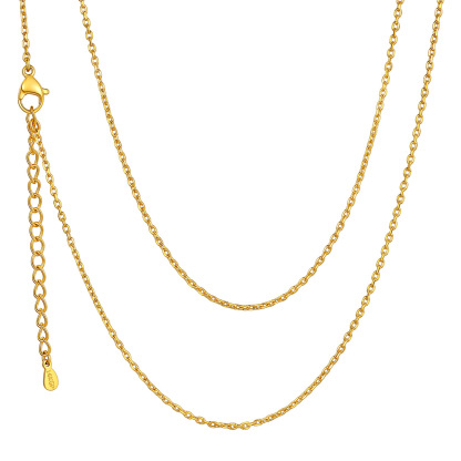 1.4mm Dainty Stainless Steel Rolo Chain Necklace in Gold Plated