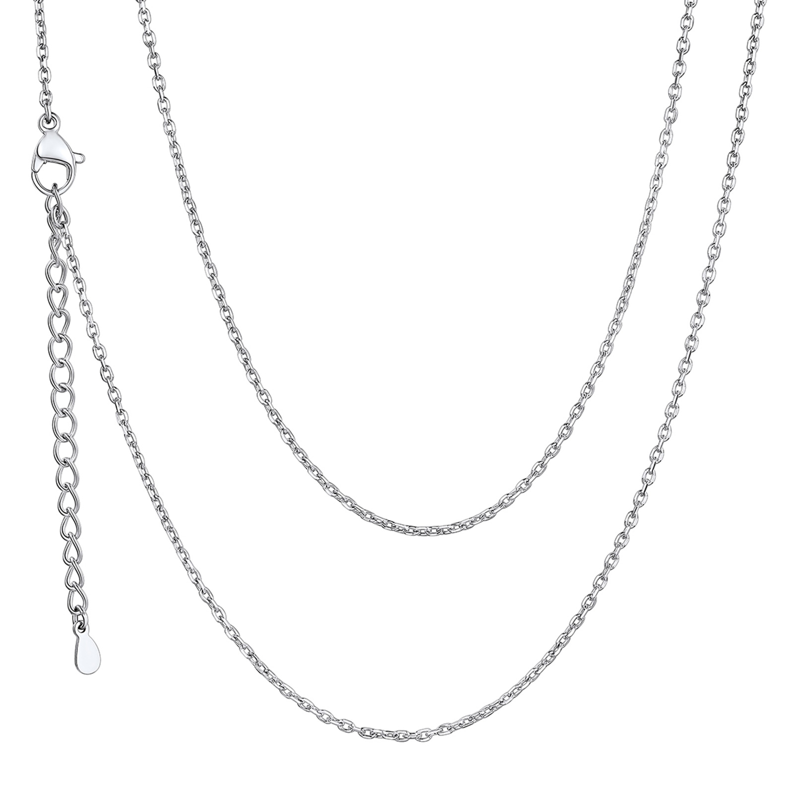 1.4mm Dainty Stainless Steel Rolo Chain Necklace in Stainless Steel