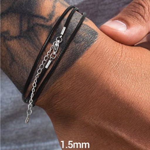 1.5/2/3mm Braided Leather Chain Necklace for Men Women