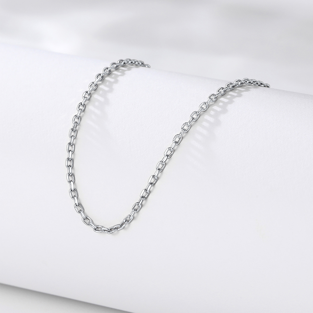 1.5mm Dainty 925 Sterling Silver Rolo Chain Necklace, Silver-01