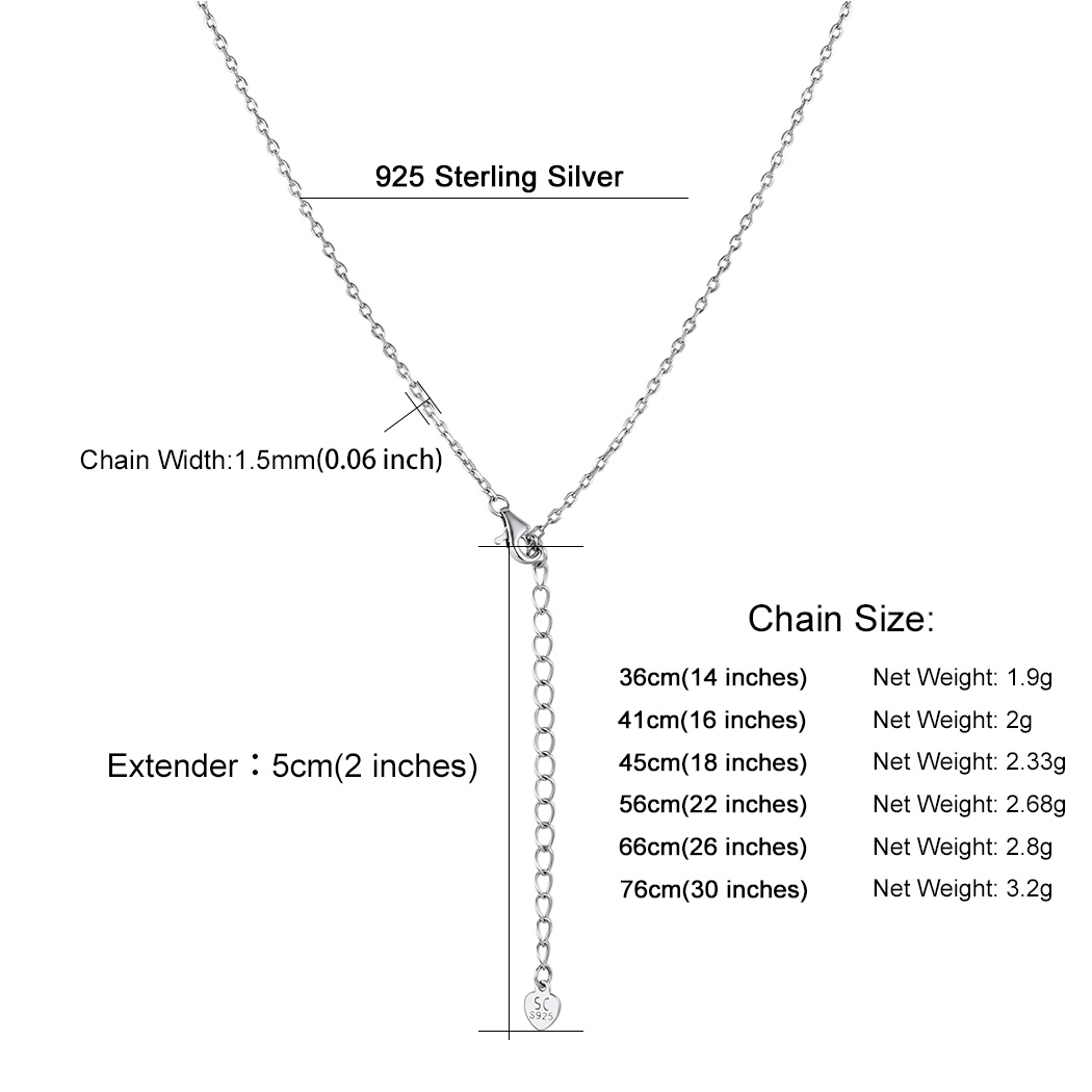 1.5mm Dainty 925 Sterling Silver Rolo Chain Necklace Details-Necklace Length, Weight