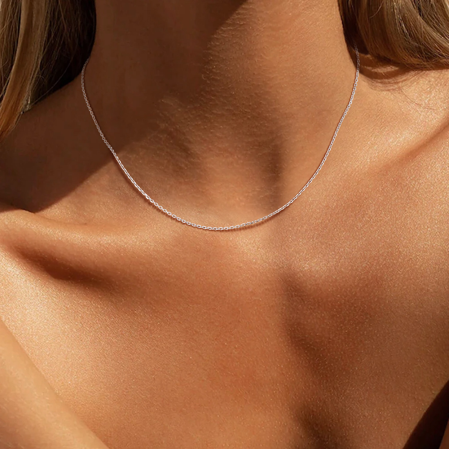 1.5mm Dainty 925 Sterling Silver Rolo Chain Necklace for Women - Women Holiday's Gift-01