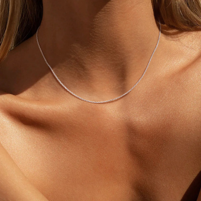 1.5mm Dainty 925 Sterling Silver Rolo Chain Necklace for Women - Women Holiday's Gift-01