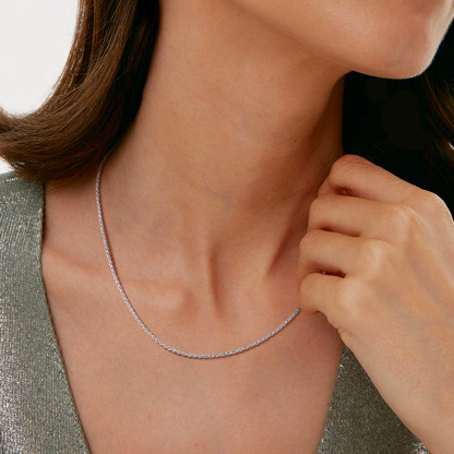 1.6mm 925 Sterling Silver Twisted Rope Chain Necklace for Women - Women Valentine's Gift