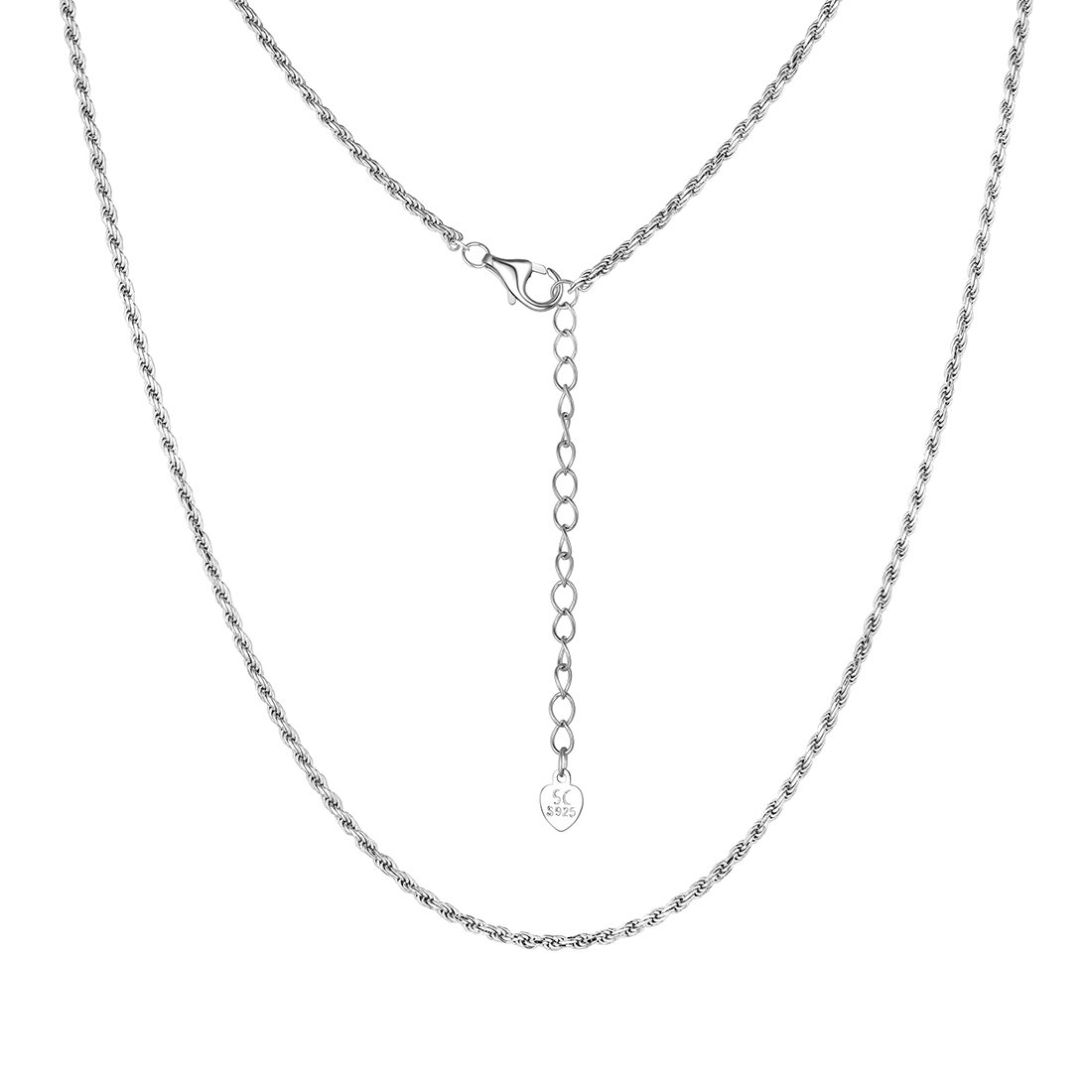 1.6mm Dainty 925 Sterling Silver Twisted Chain Necklace