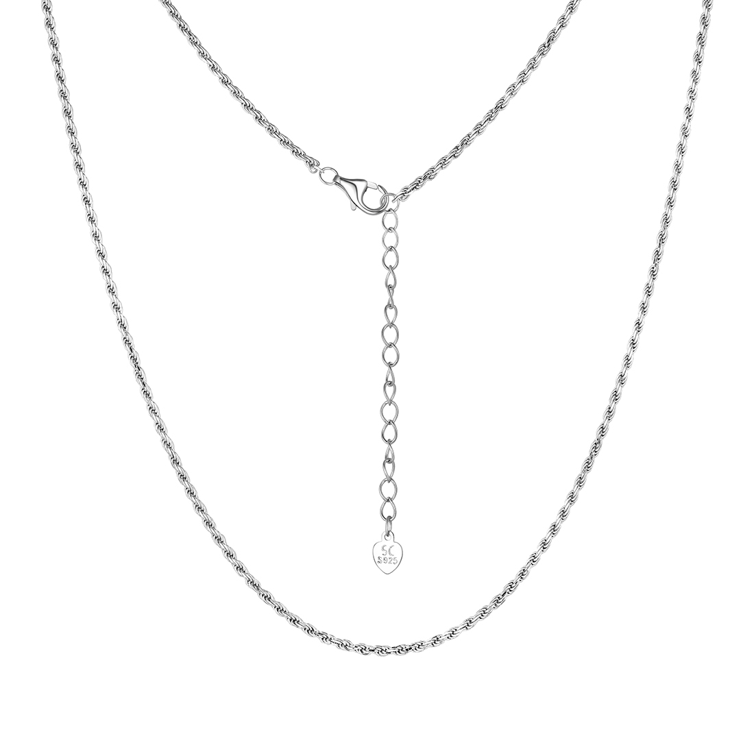 1.6mm Dainty 925 Sterling Silver Twisted Chain Necklace