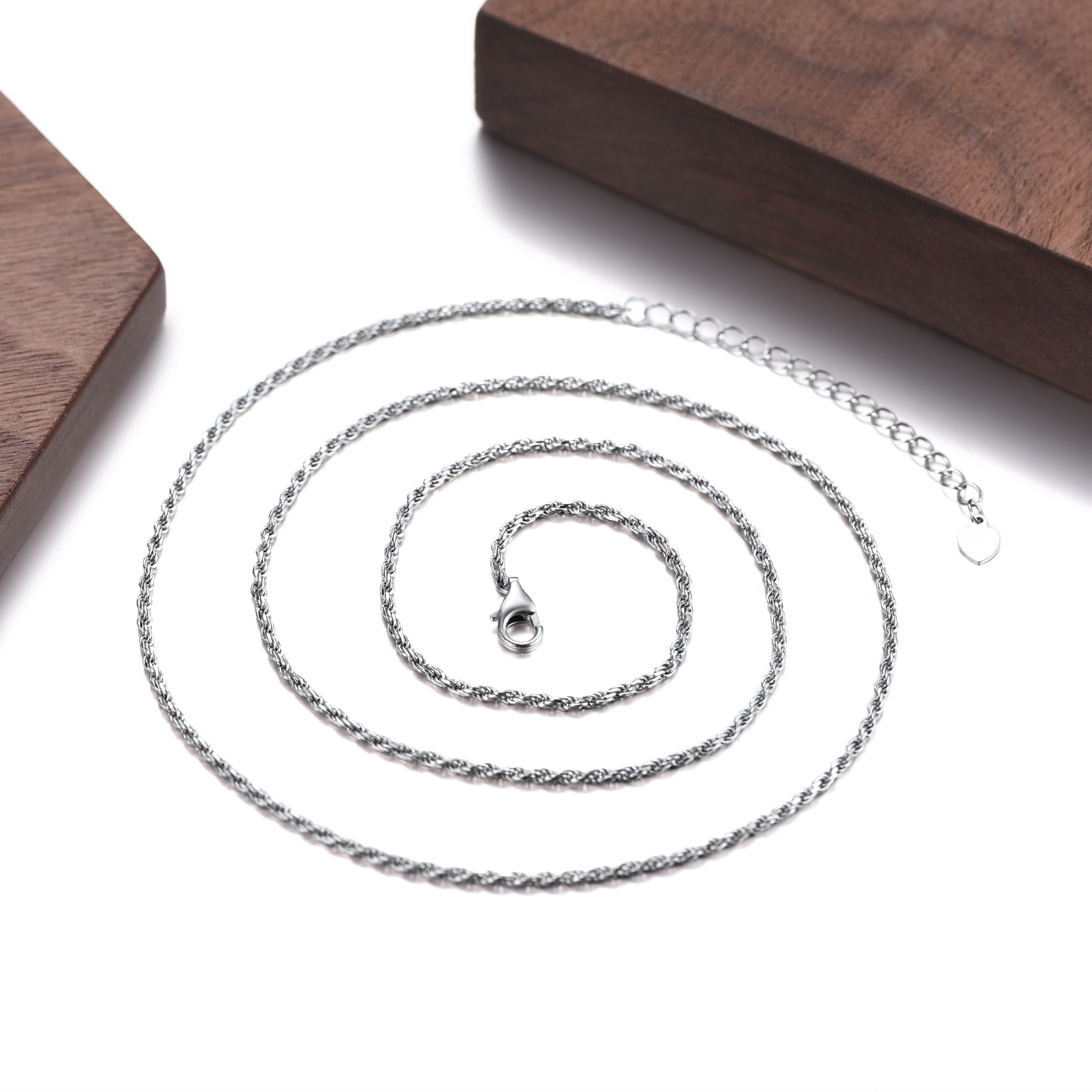 1.6mm Dainty 925 Sterling Silver Twisted Rope Chain Necklace, Silver-03