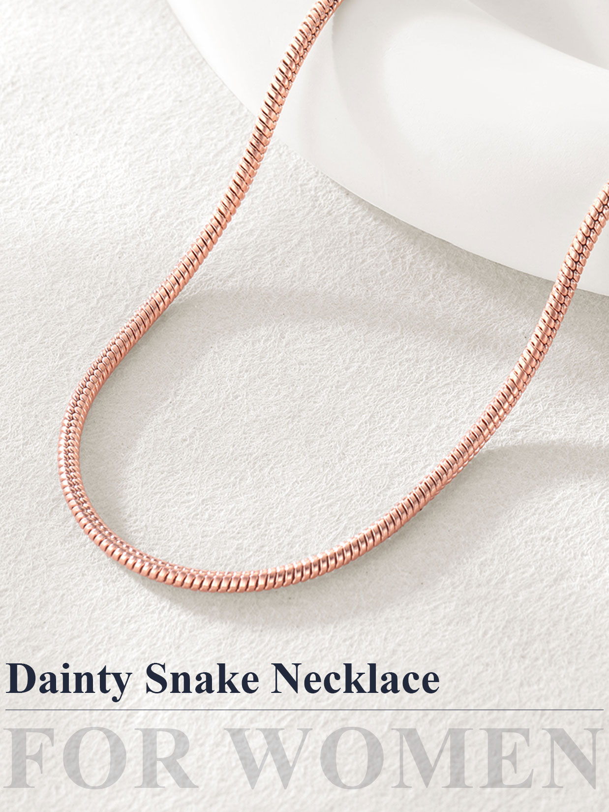 Snake Chain Necklace 2mm Thin Links for Women Men