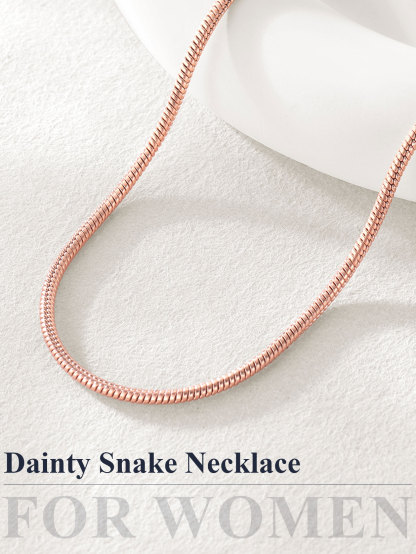 Snake Chain Necklace 2mm Thin Links for Women Men