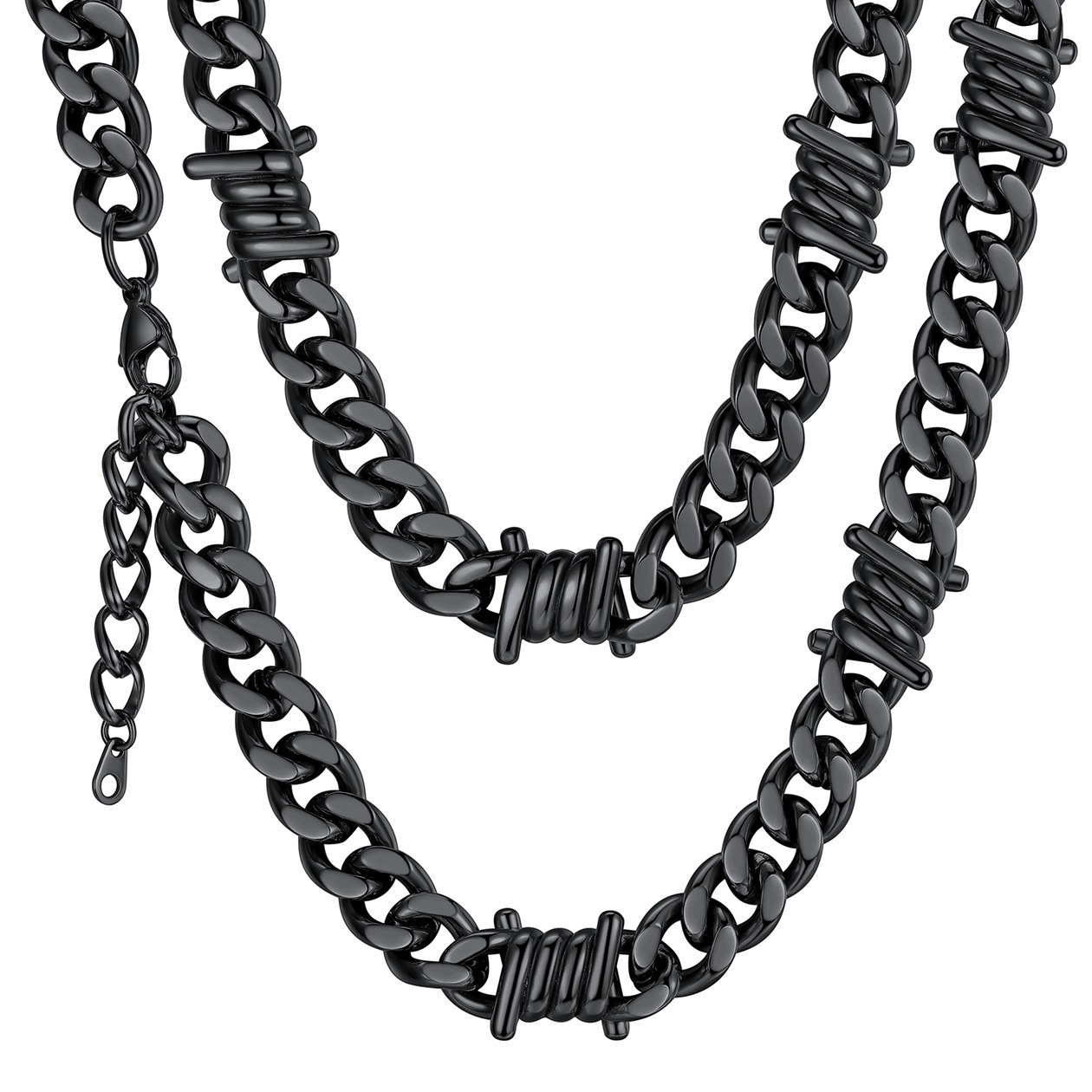 9mm Barbed Wire Cuban Link Chain for Men