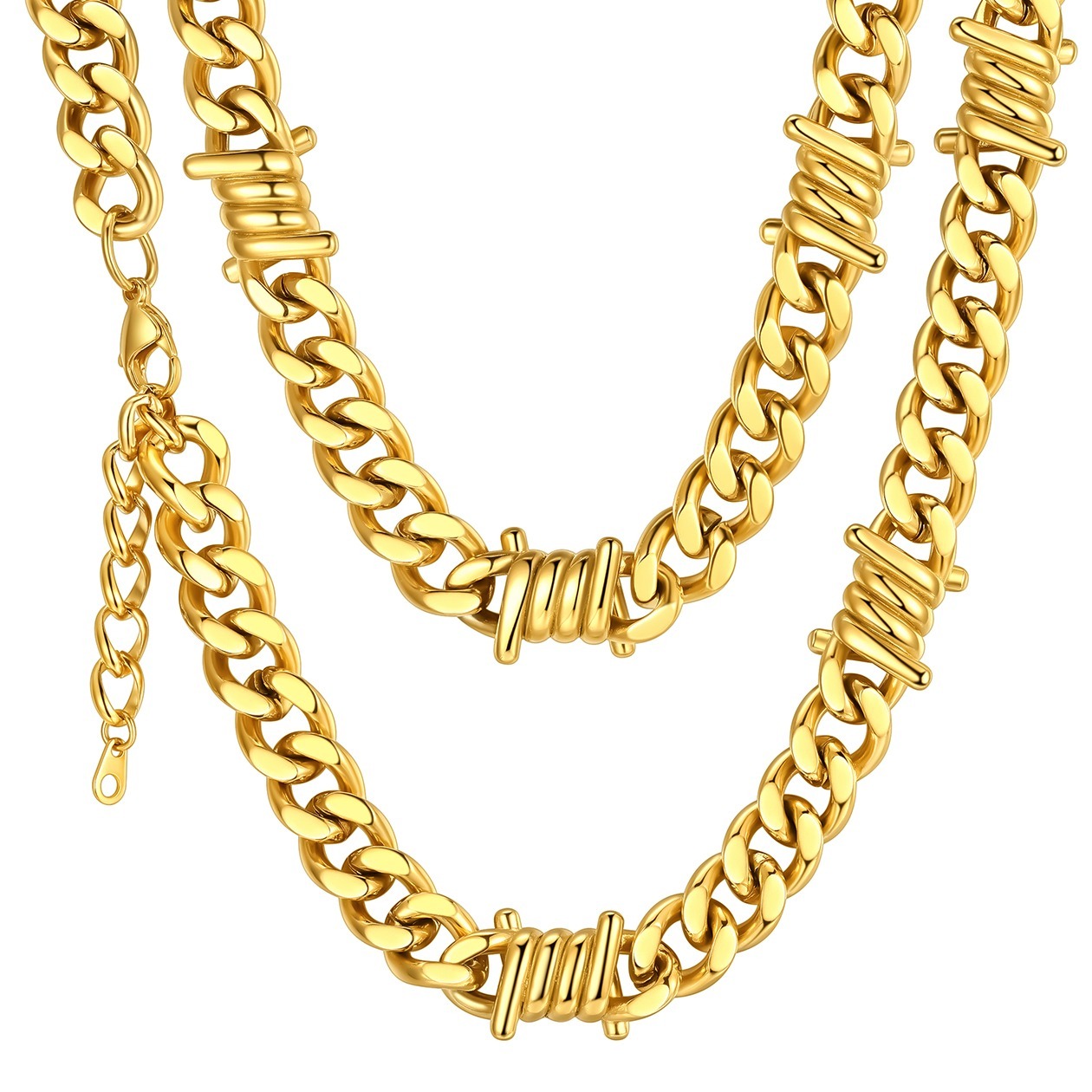 9mm Barbed Wire Cuban Link Chain for Men