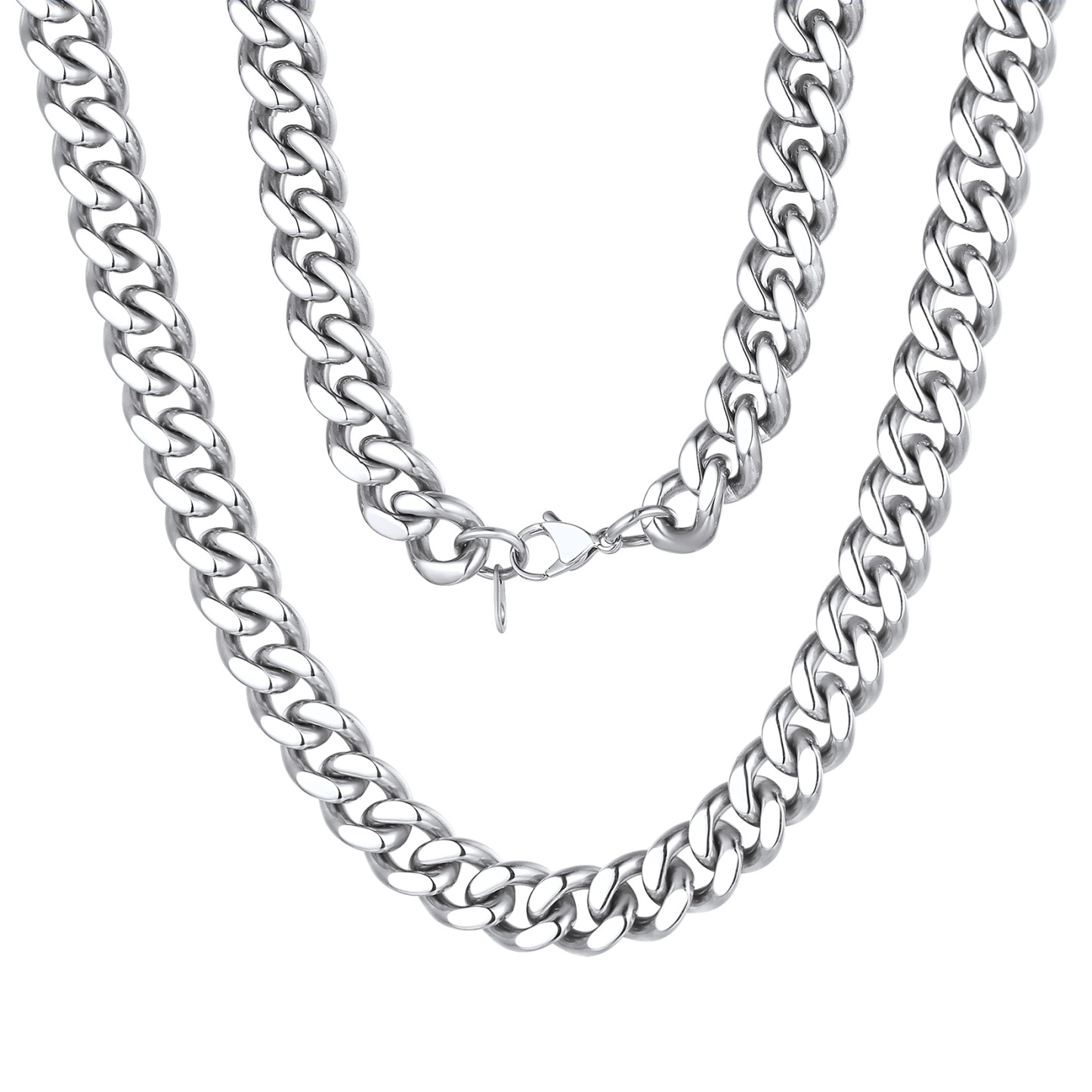 12mm Cuban Chain Necklace in Stainless Steel