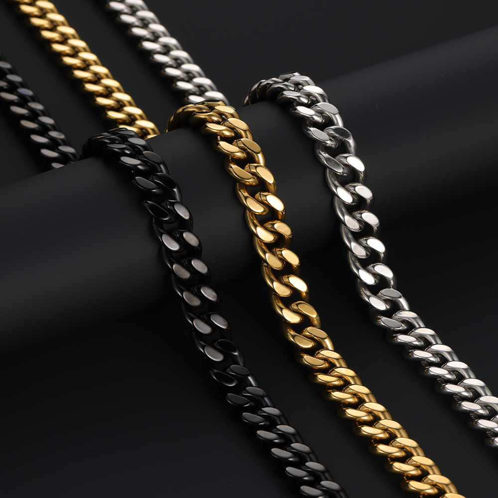 12mm Cuban Link Chain Necklace for Men in Different Colors