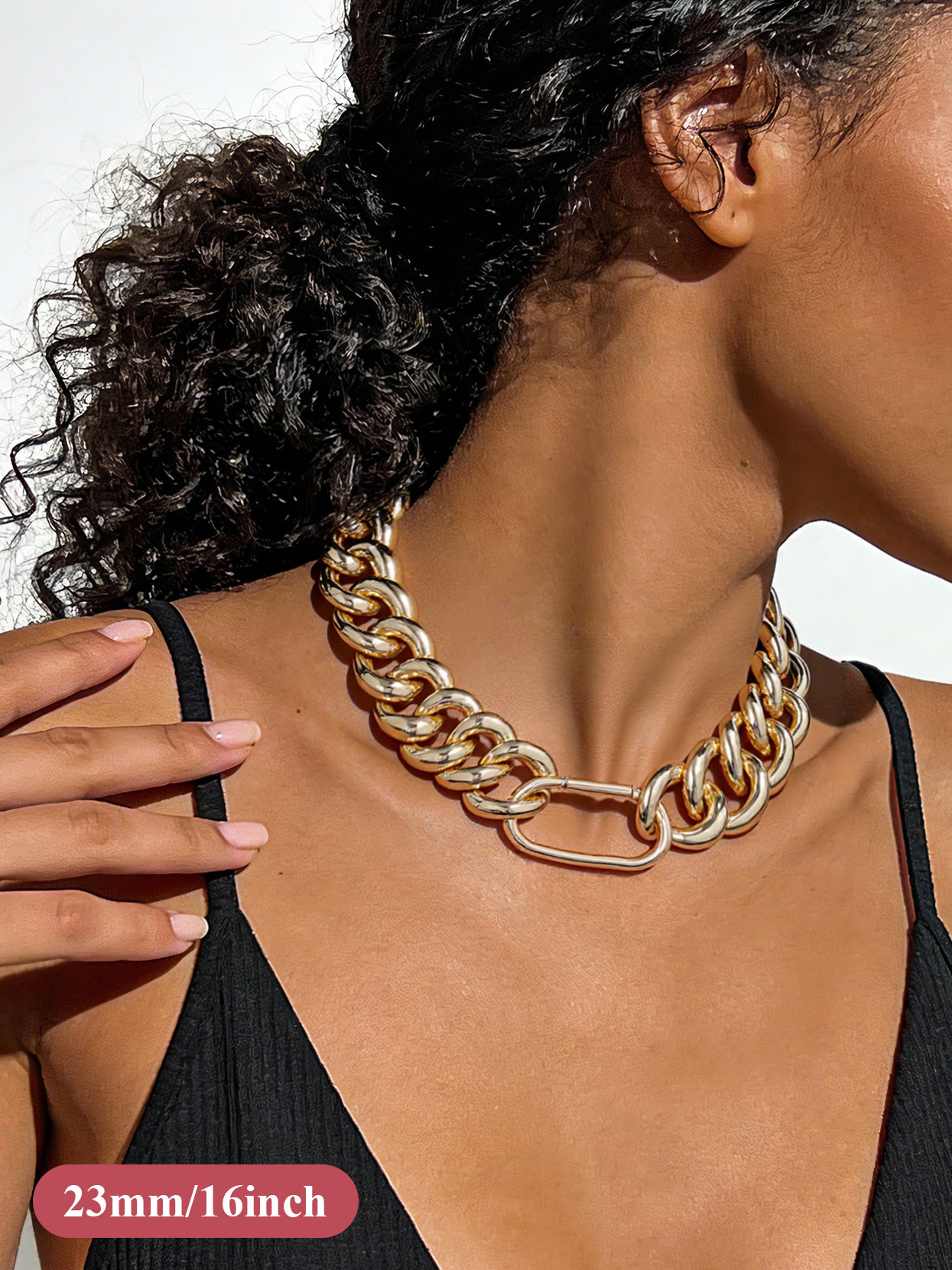 13MM/16MM/23MM Cuban Link Chain Necklace For Women 